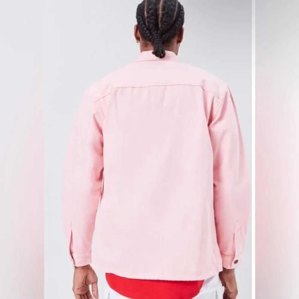 Pink Classic Fit Face Graphic Jean Shirt